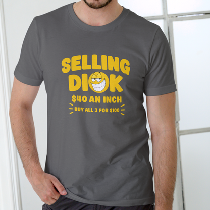 SELLING DI@K 40 AN INCH Funny T-Shirt – Unisex Cotton Tee