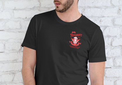 WILLY FISTERBUTT PORK BUTT BBQ, T-SHIRT, UNISEX, COTTON
