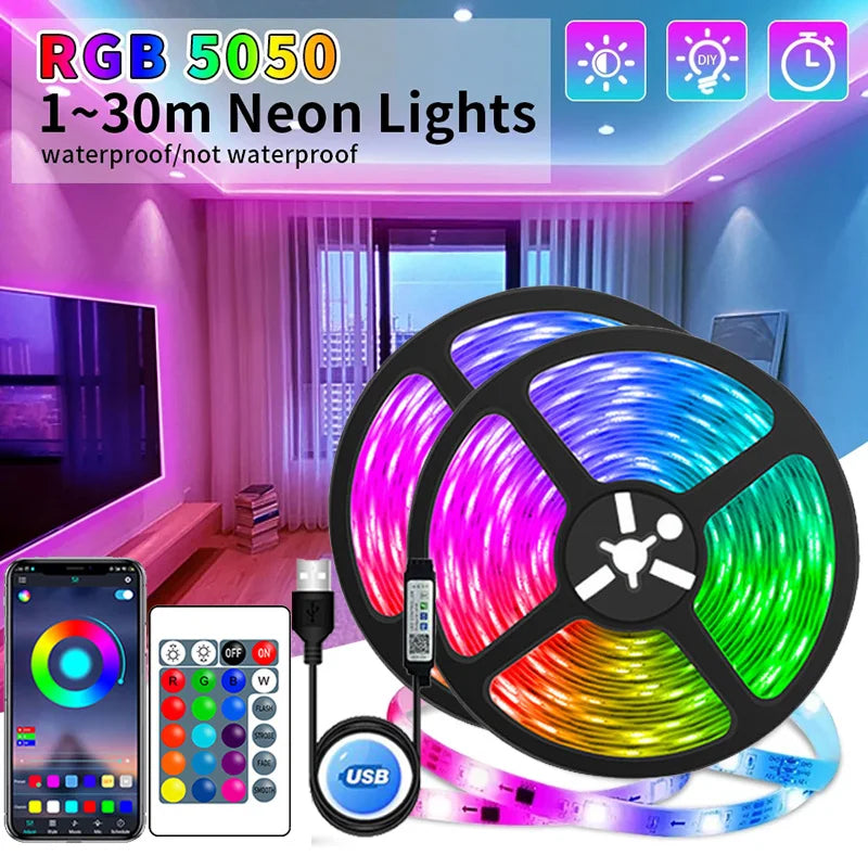 USB LED Strip Lights with APP Control & Color Changing