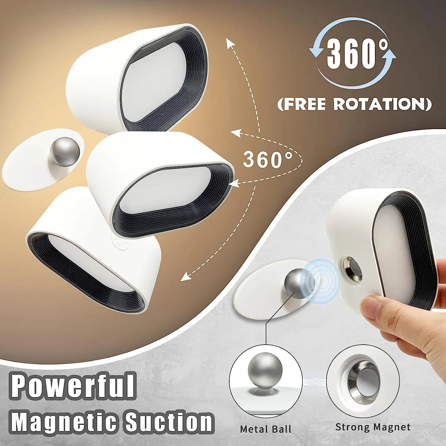 Remote Control RGB Wall Light with 360° Rotation & Touch