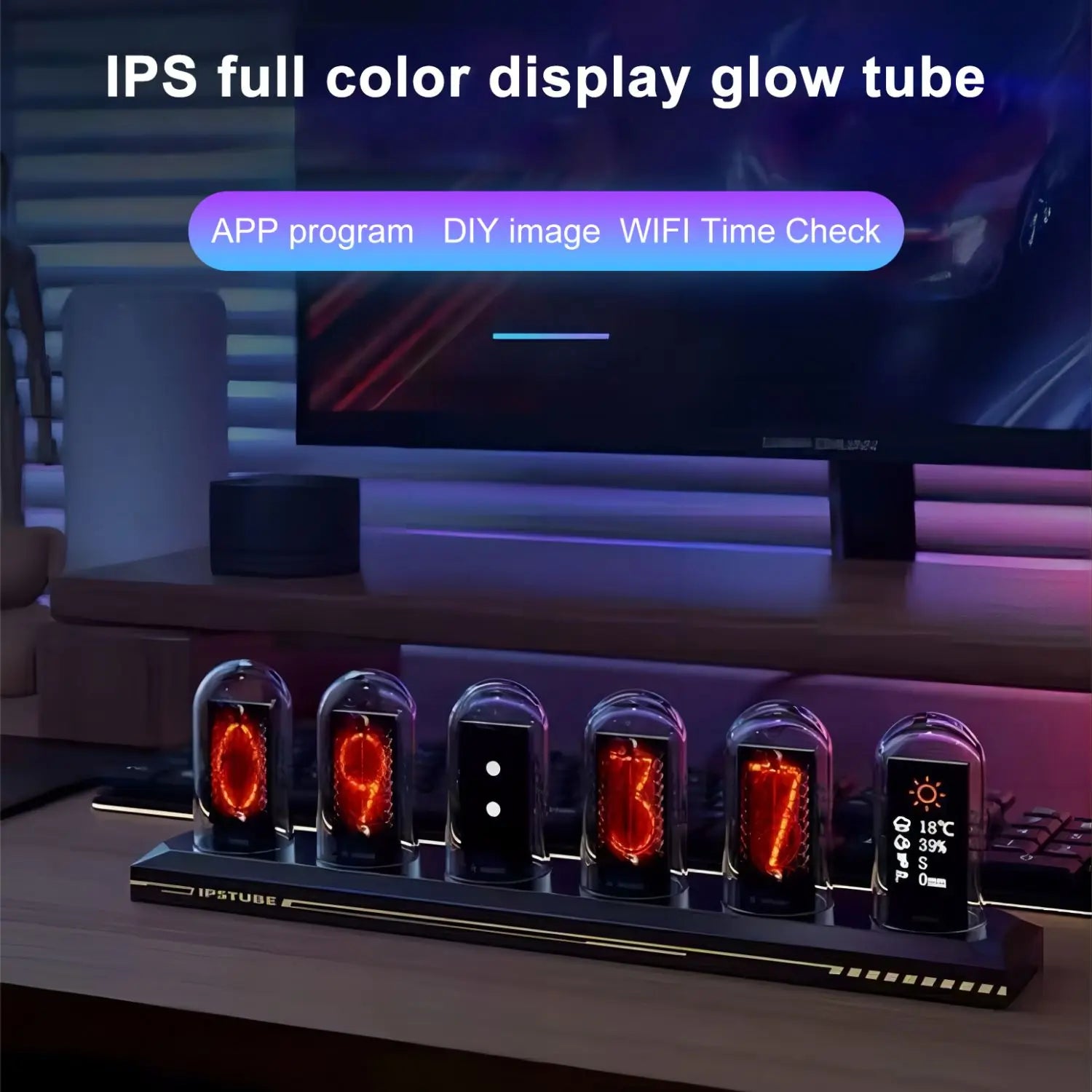 RGB Nixie Tube Clock with IPS Color Screen & DIY Design