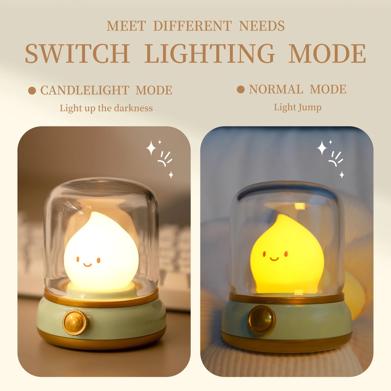 Mini Cute LED Night Lamp, USB Rechargeable for Home & Hotel