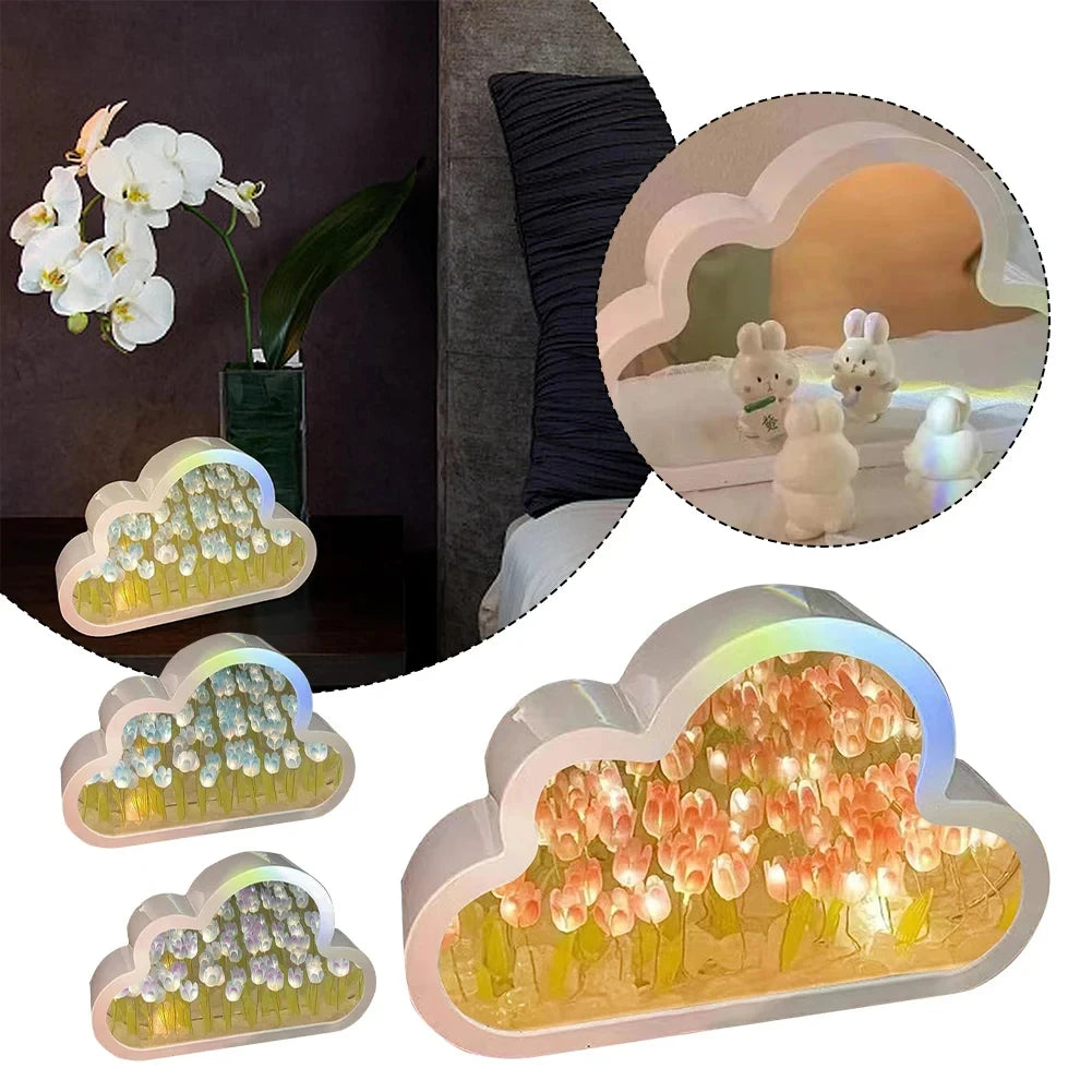 Cloud Tulip Night Light, Handmade DIY Flower Lamp