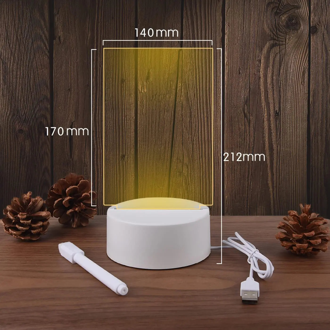 Creative LED Note Board Night Light with USB & Pen