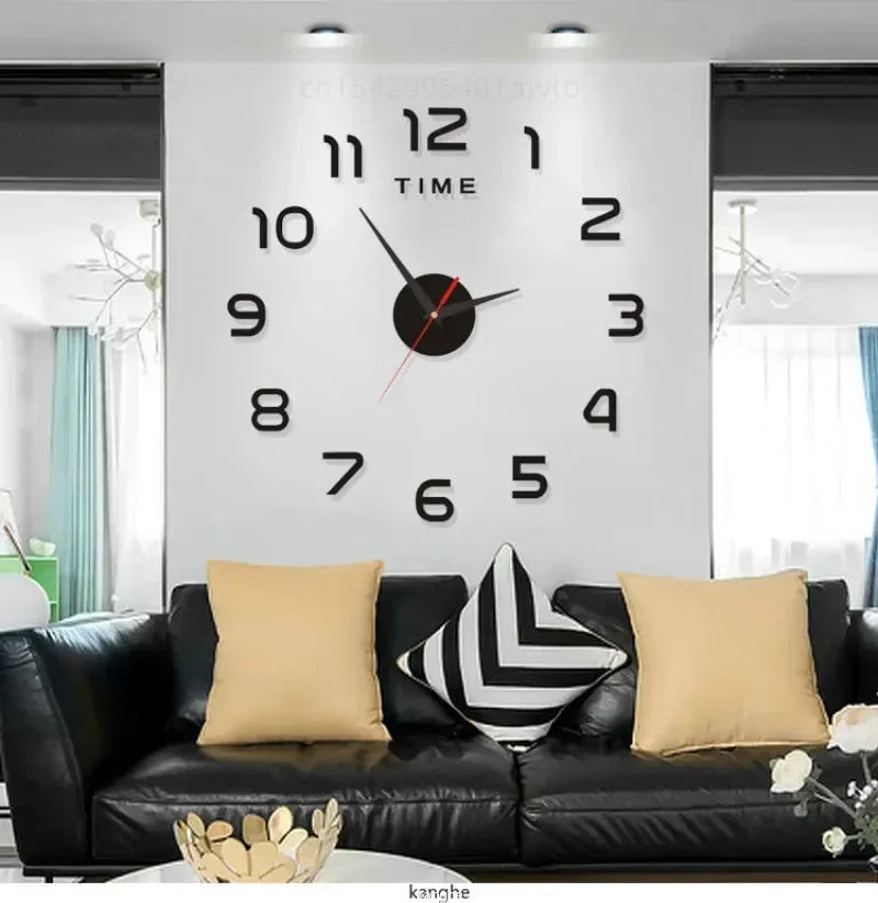 Modern 2D DIY Acrylic Wall Clock for Living Room Decor