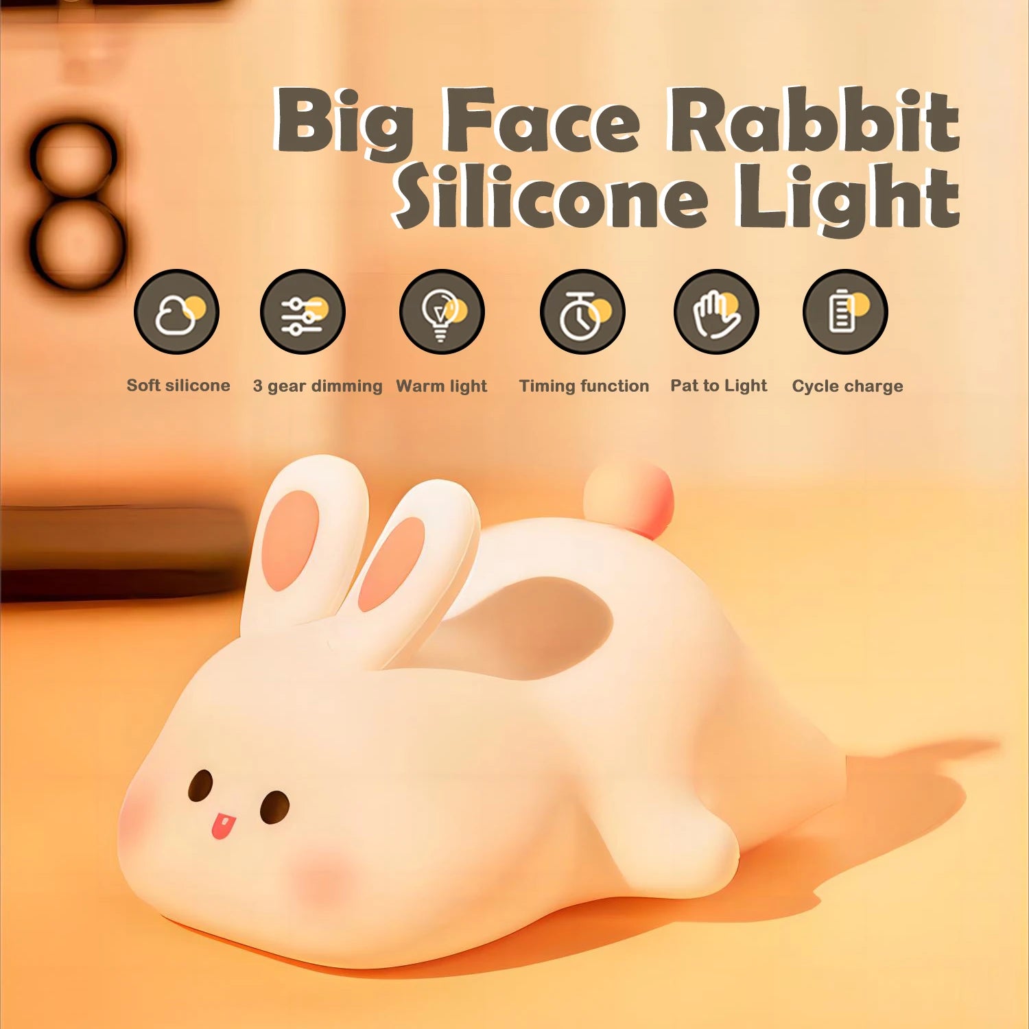 Cute Axolotl Silicone Night Light with Touch Control for Kids