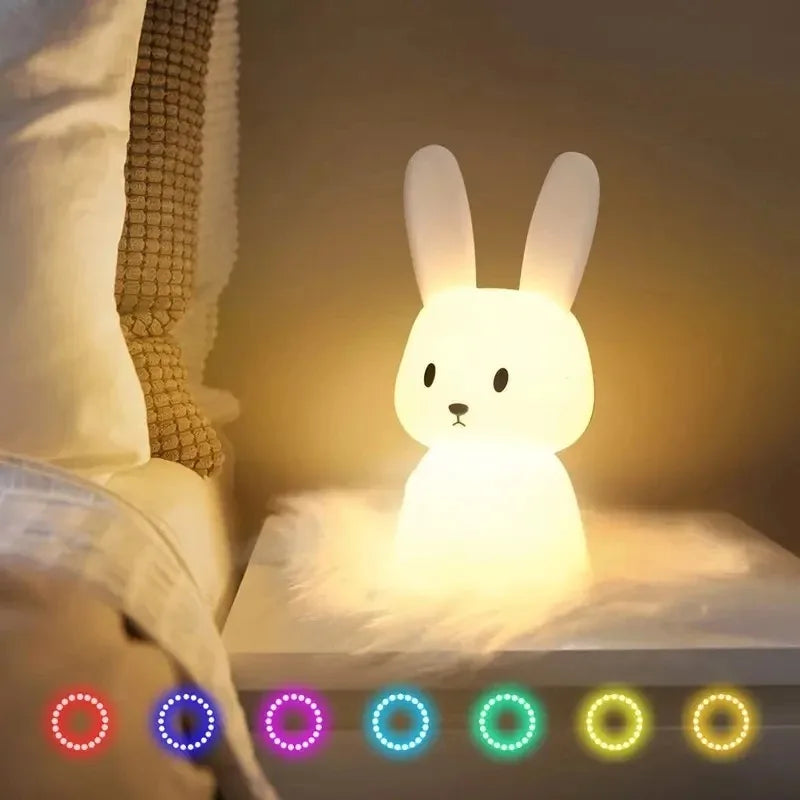 LED Silicone Rabbit Touch Sensor Night Light for Kids & Bedroom