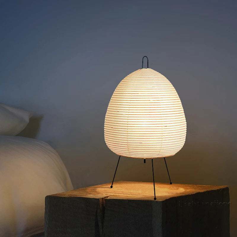 Japanese Akari Wabi-sabi Rice Paper Table Lamp