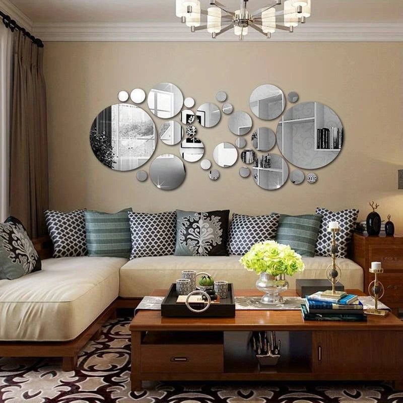 26-Piece 3D Acrylic Mirror Wall Stickers for DIY Room Decor