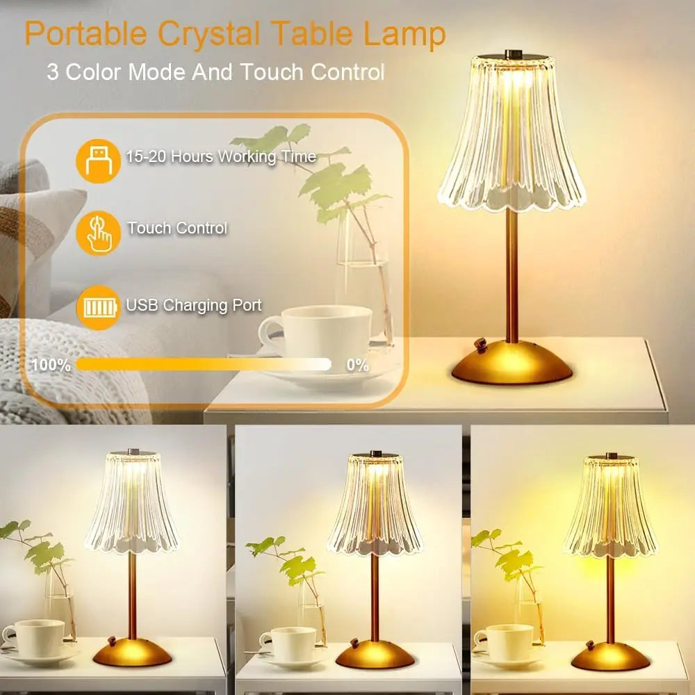 LED Table Lamps - 3 Color Touch Dimming Night Light