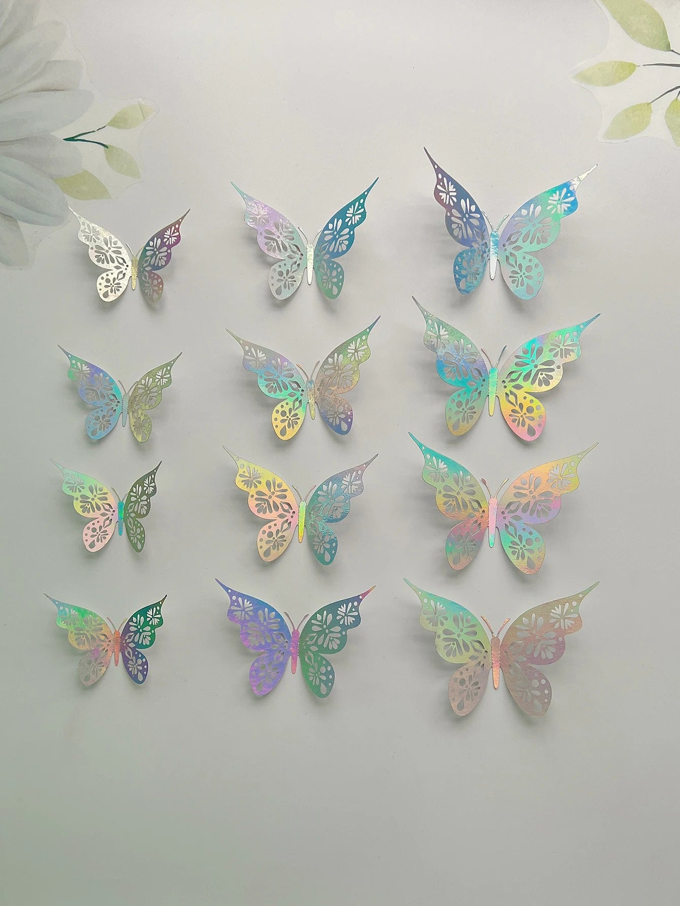 12 Pieces 3D Hollow Butterfly Wall Sticker For Room Decor