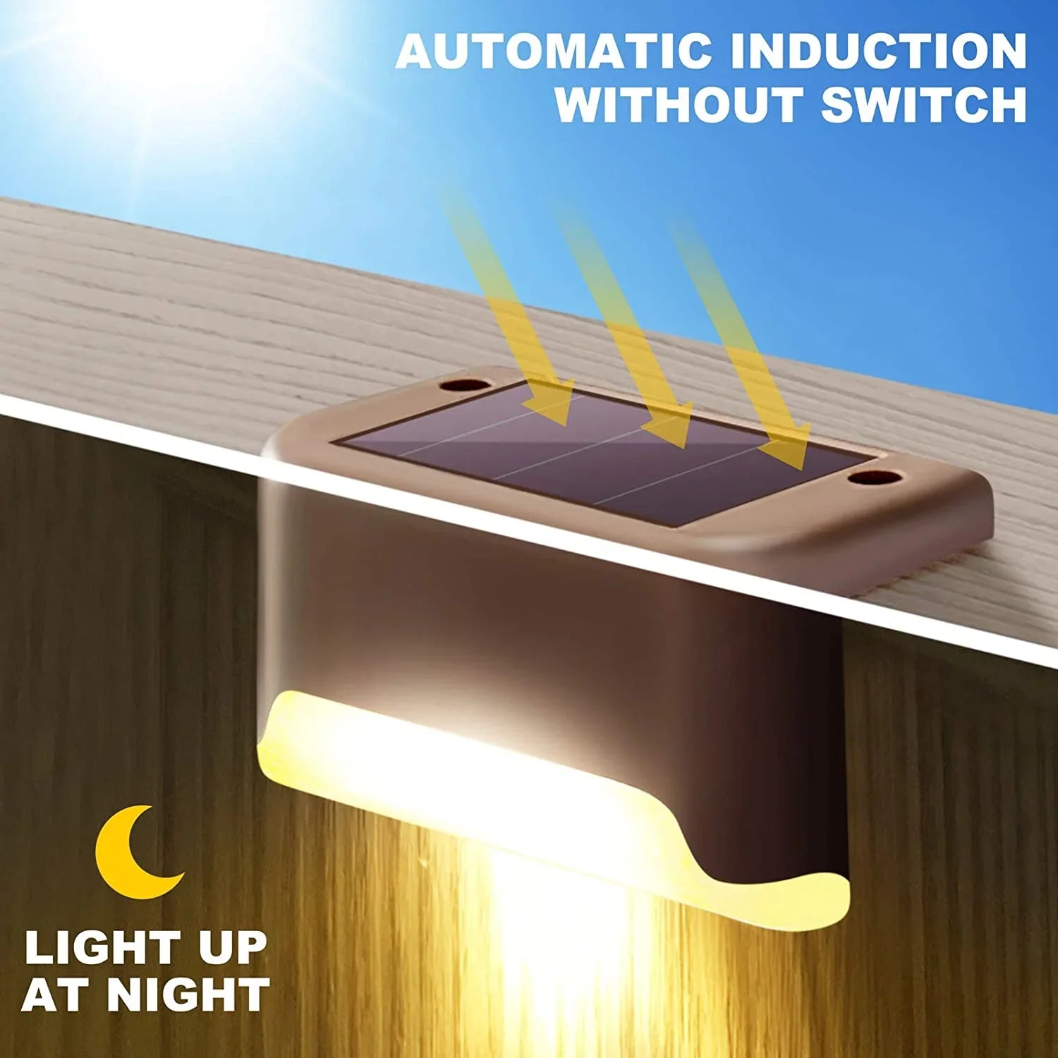 IP65 Solar Deck Lights for Outdoor Garden, Stairs & Pathway