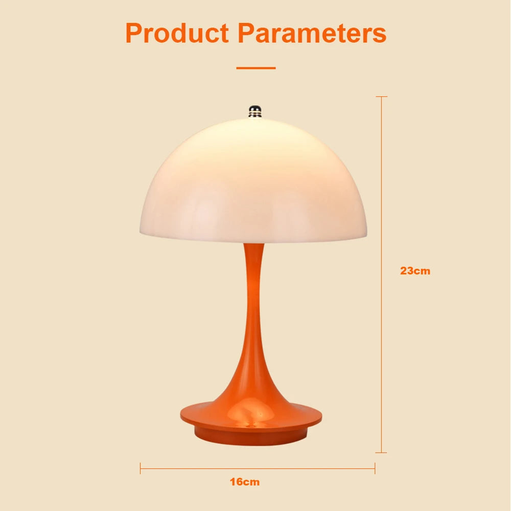 LED Mushroom Table Lamp USB Rechargeable