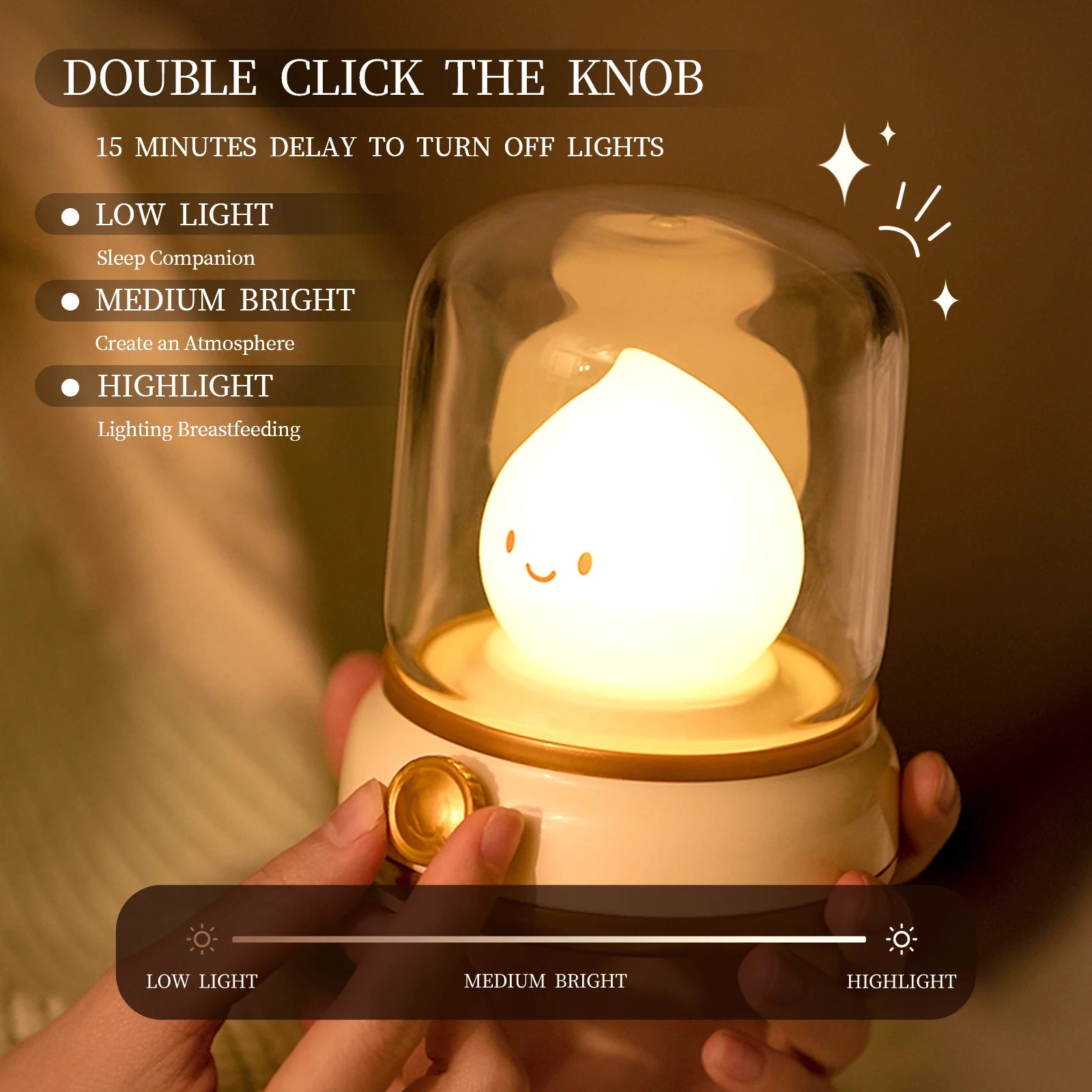 Mini Cute LED Night Lamp, USB Rechargeable for Home & Hotel