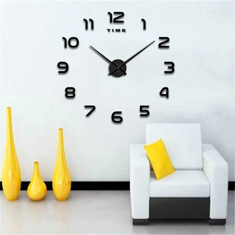 Modern 2D DIY Acrylic Wall Clock for Living Room Decor