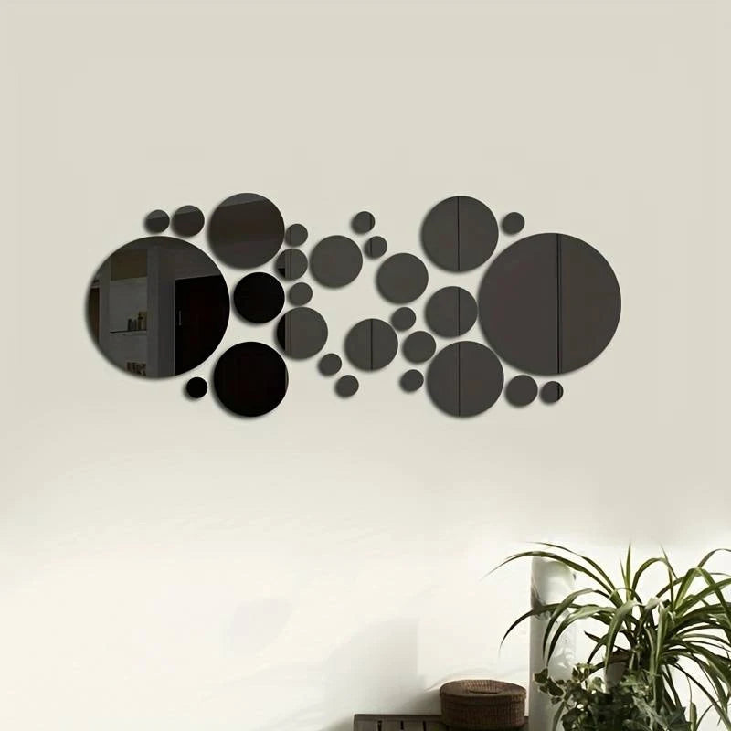 26-Piece 3D Acrylic Mirror Wall Stickers for DIY Room Decor