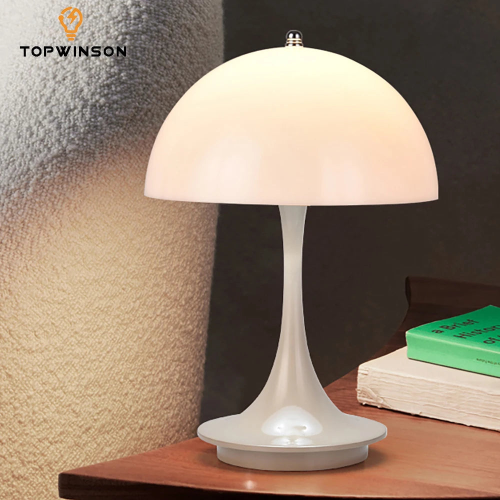 LED Mushroom Table Lamp USB Rechargeable