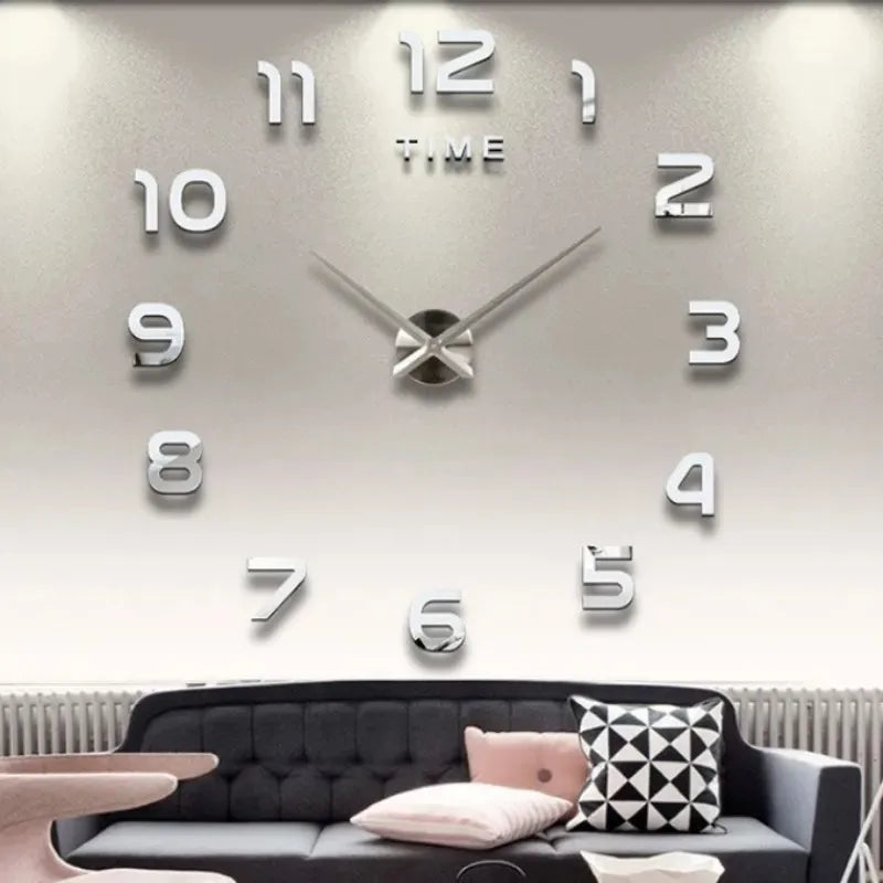 Modern 2D DIY Acrylic Wall Clock for Living Room Decor