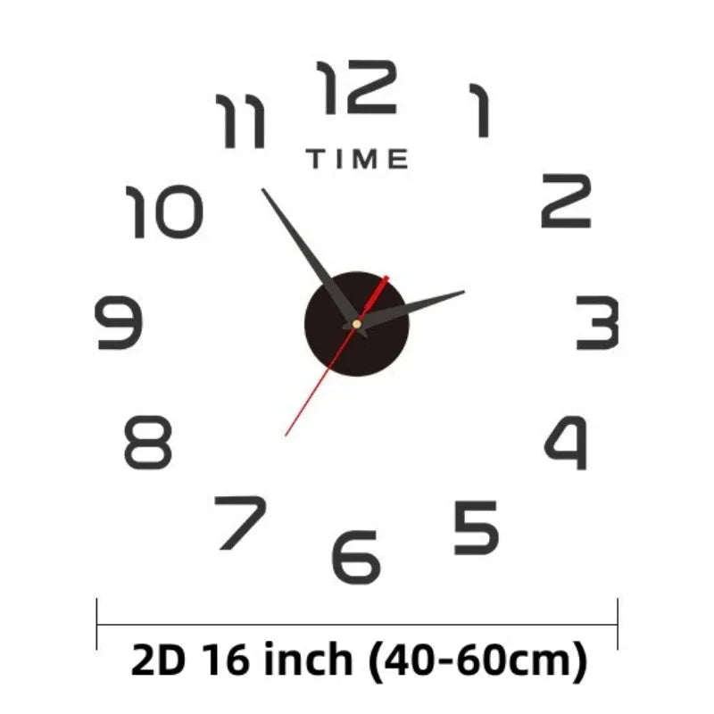 Modern 2D DIY Acrylic Wall Clock for Living Room Decor