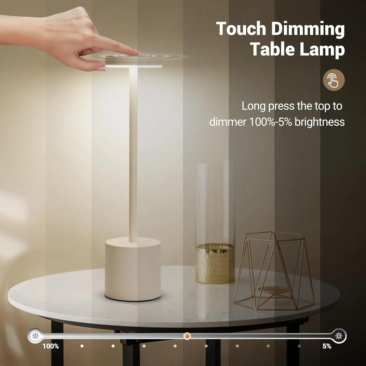 Rechargeable LED Table Lamp with Touch Sensor for Bedroom