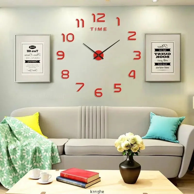 Modern 2D DIY Acrylic Wall Clock for Living Room Decor