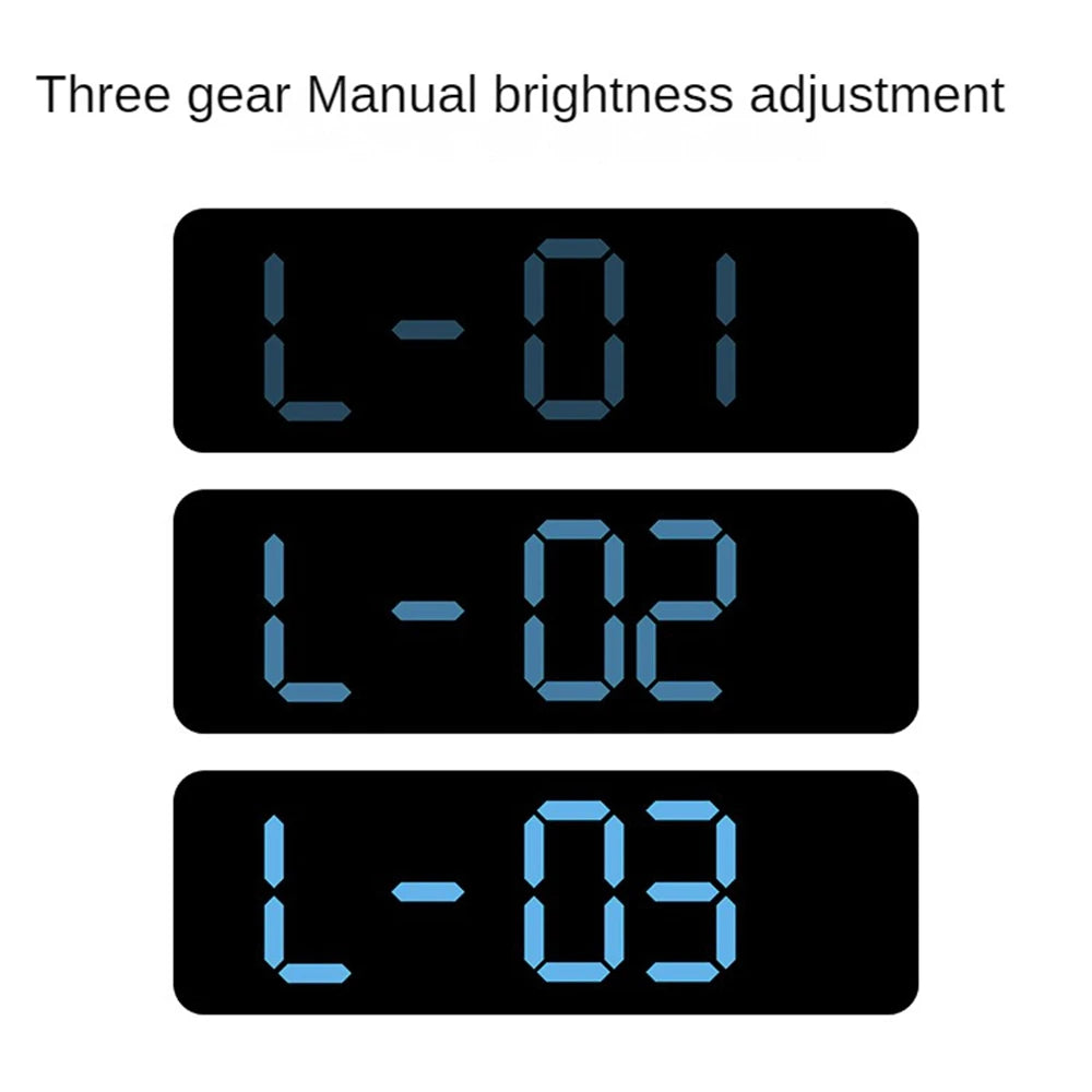 Large Digital LED Wall Clock with Temperature, Humidity & Alarm