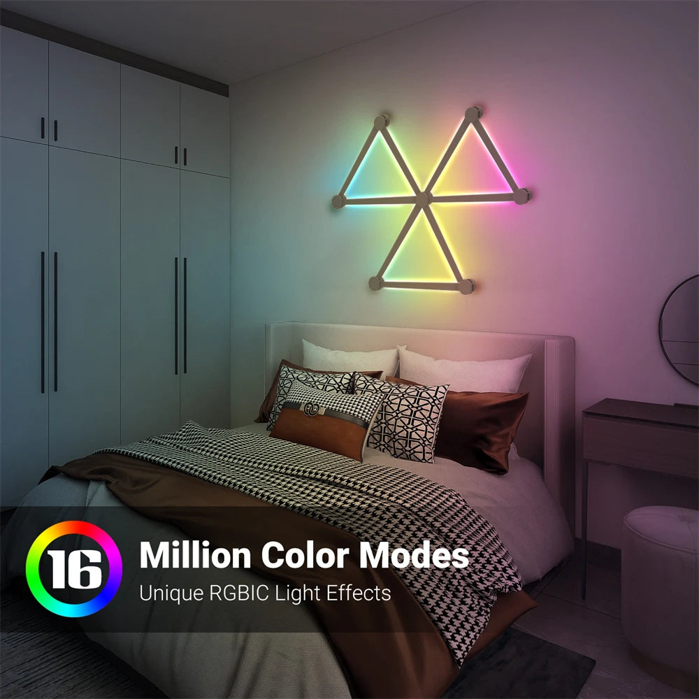 DIY RGB Smart Splicing Wall Light with Voice Control for Room & Bar