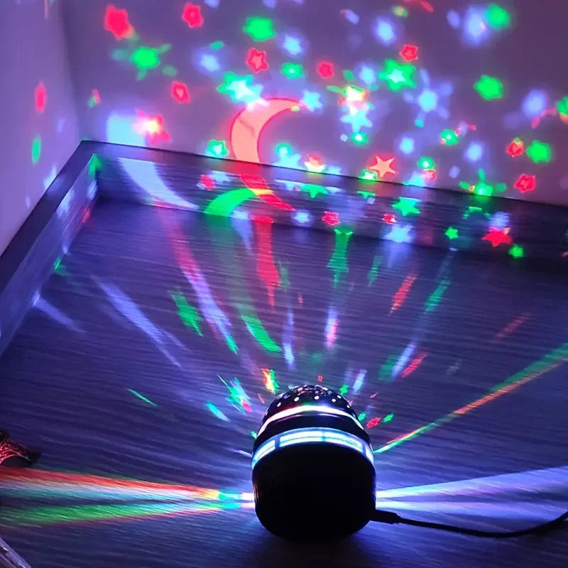 LED Starry Sky Projector with Rotating Magic Ball & Moon