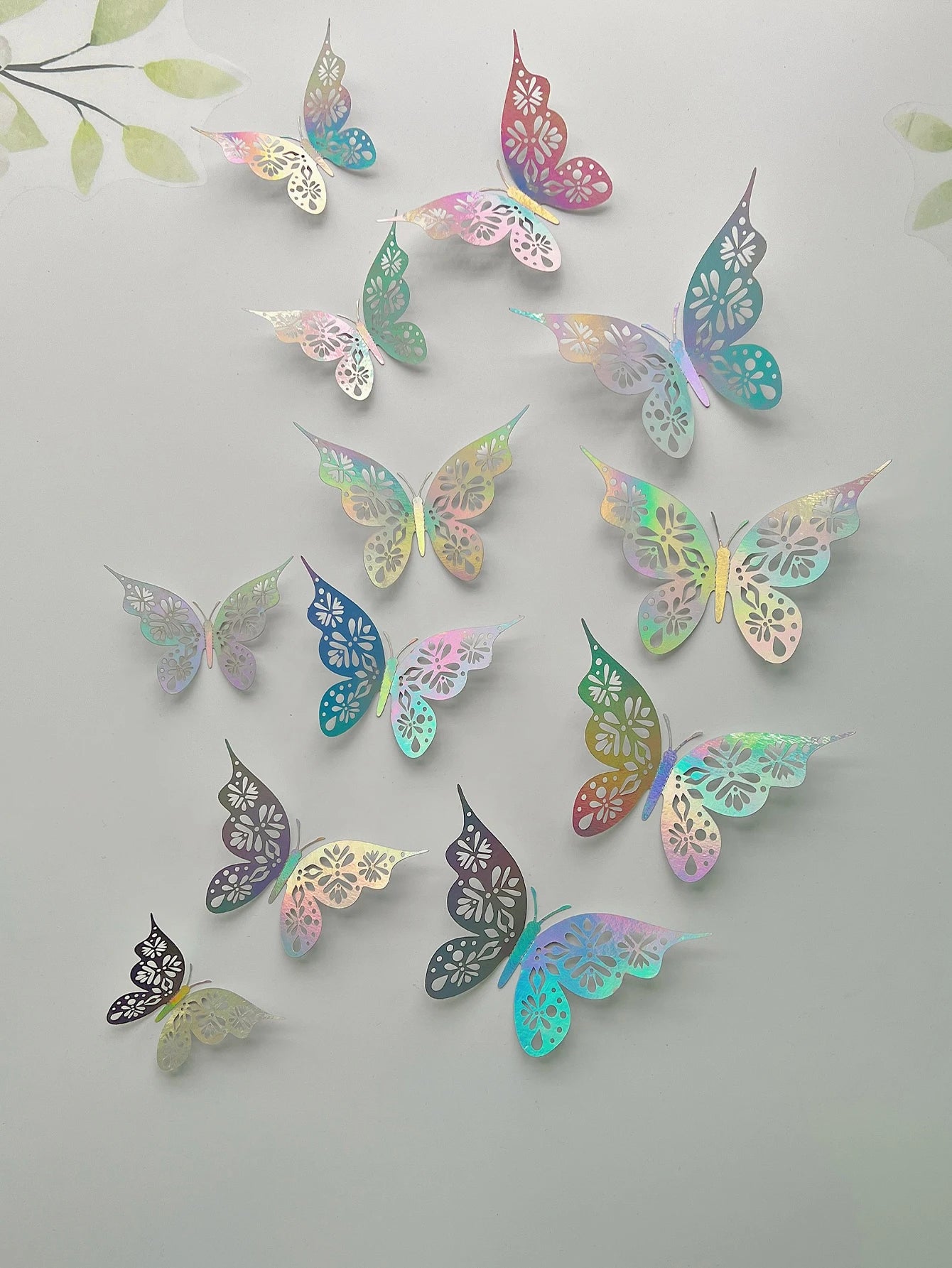 12 Pieces 3D Hollow Butterfly Wall Sticker For Room Decor