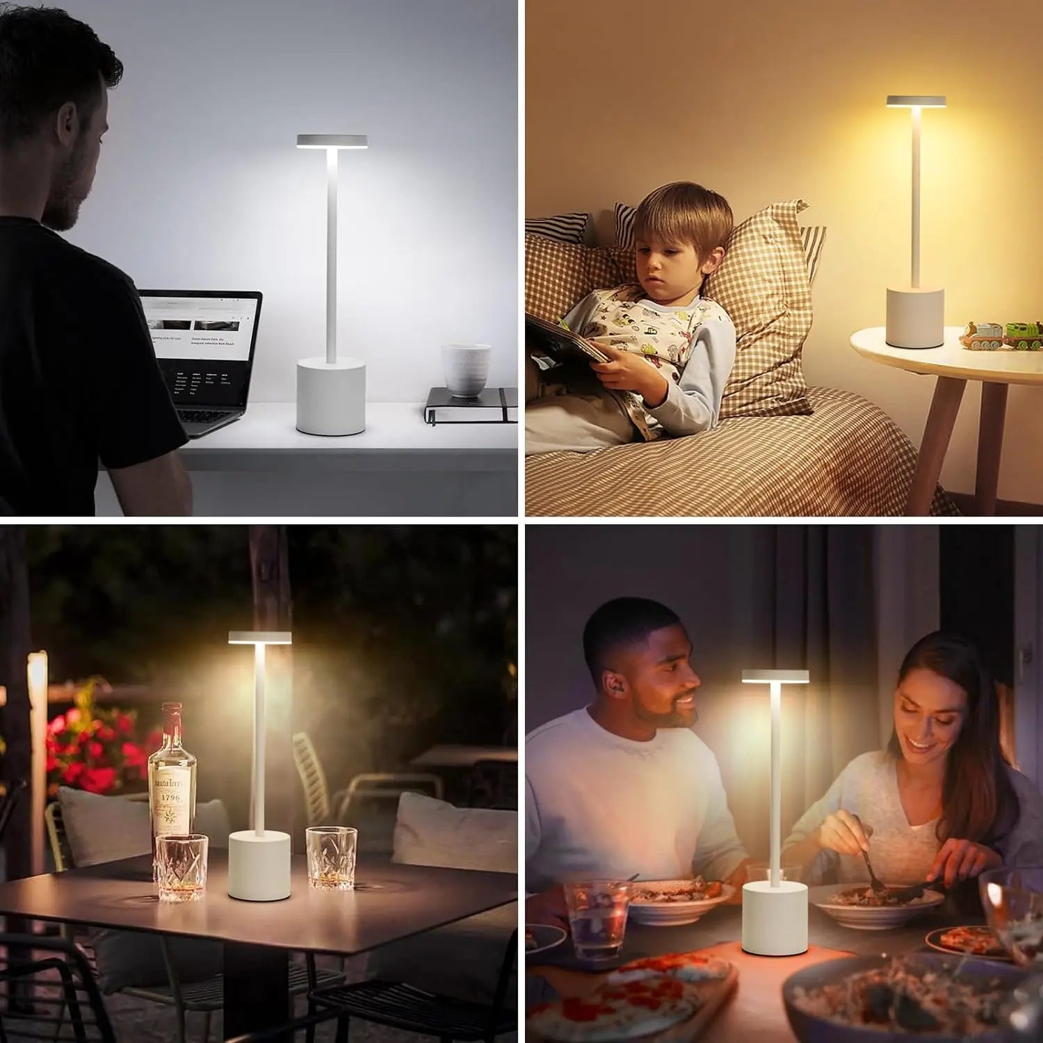 Rechargeable LED Table Lamp with Touch Sensor for Bedroom