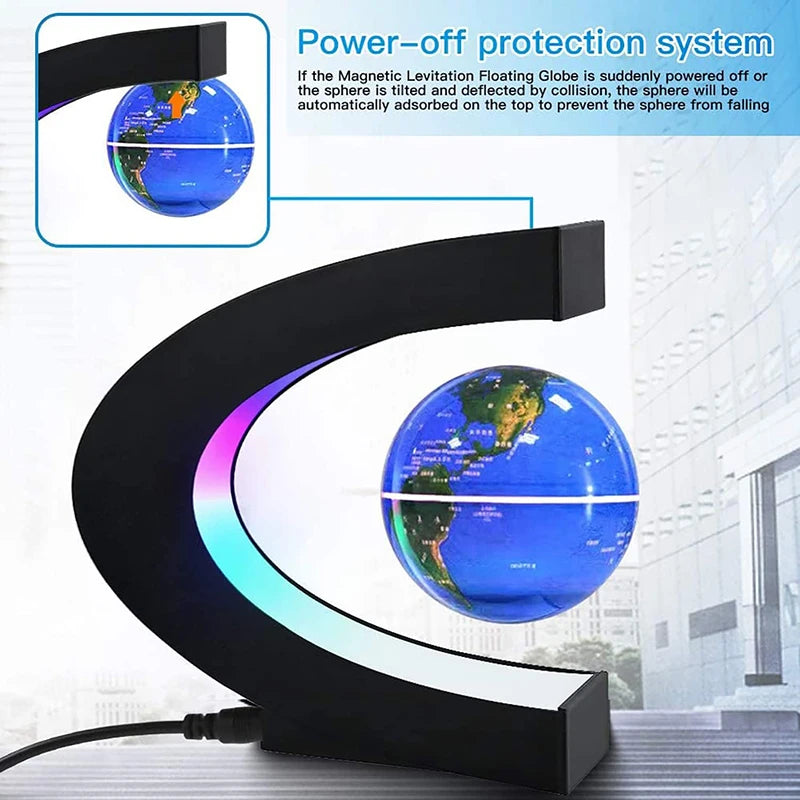 Magnetic Floating Globe LED Lamp with World Map