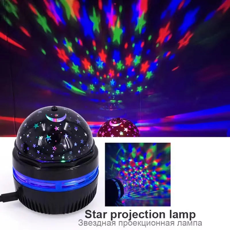 LED Starry Sky Projector with Rotating Magic Ball & Moon