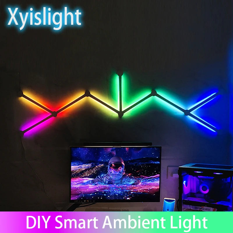 DIY RGB Smart Splicing Wall Light with Voice Control for Room & Bar