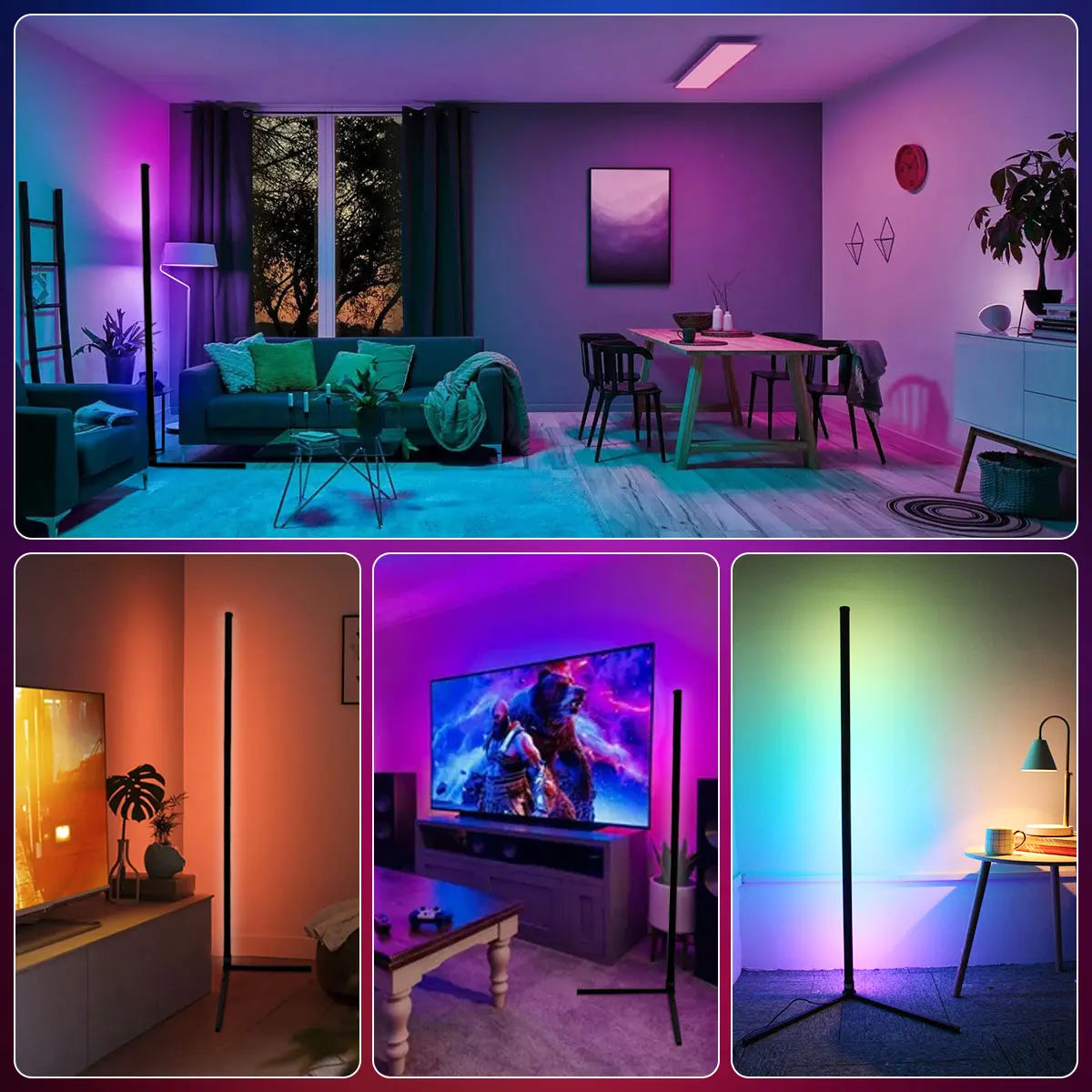 160cm Smart Tuya RGB Corner Floor Lamp with Alexa Control