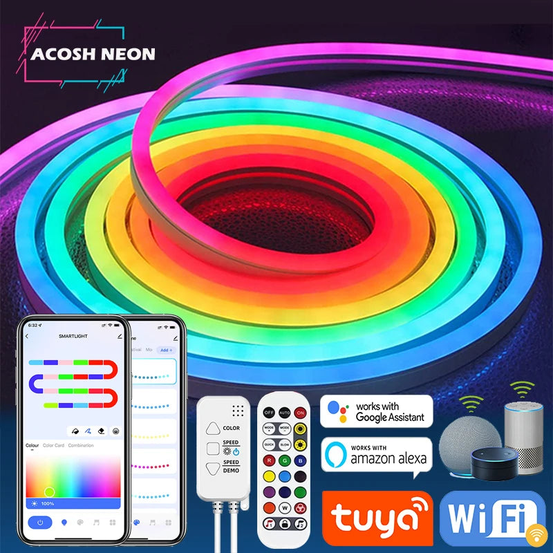 TUYA Neon LED Strip 12-24V with Music Sync & Dreamcolor