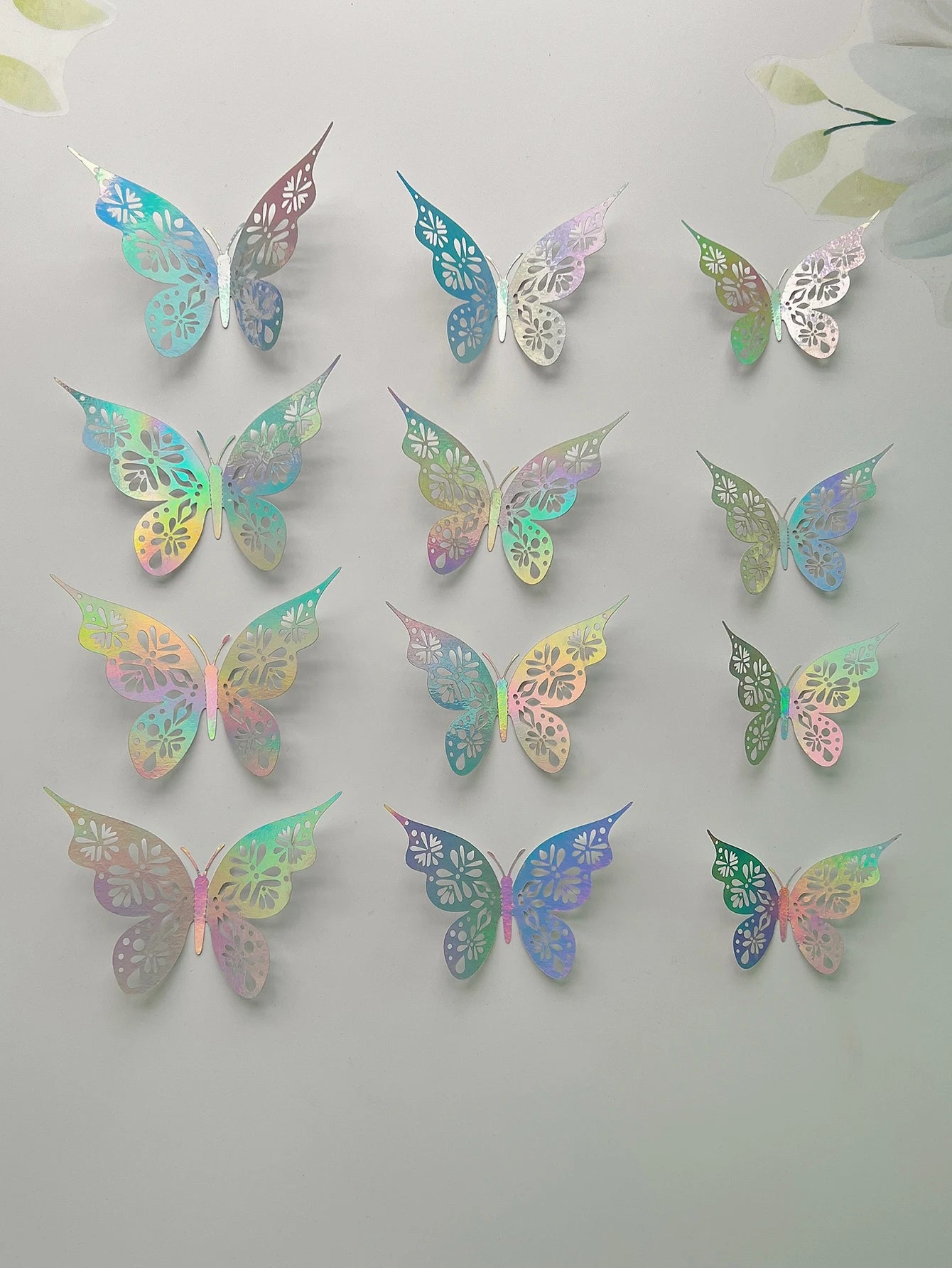 12 Pieces 3D Hollow Butterfly Wall Sticker For Room Decor