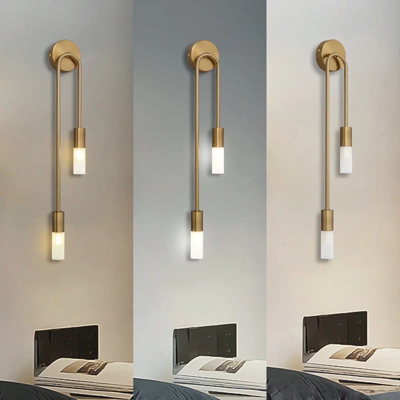 Modern LED Gold Nordic Strip Wall Light for Bedroom & Living Room