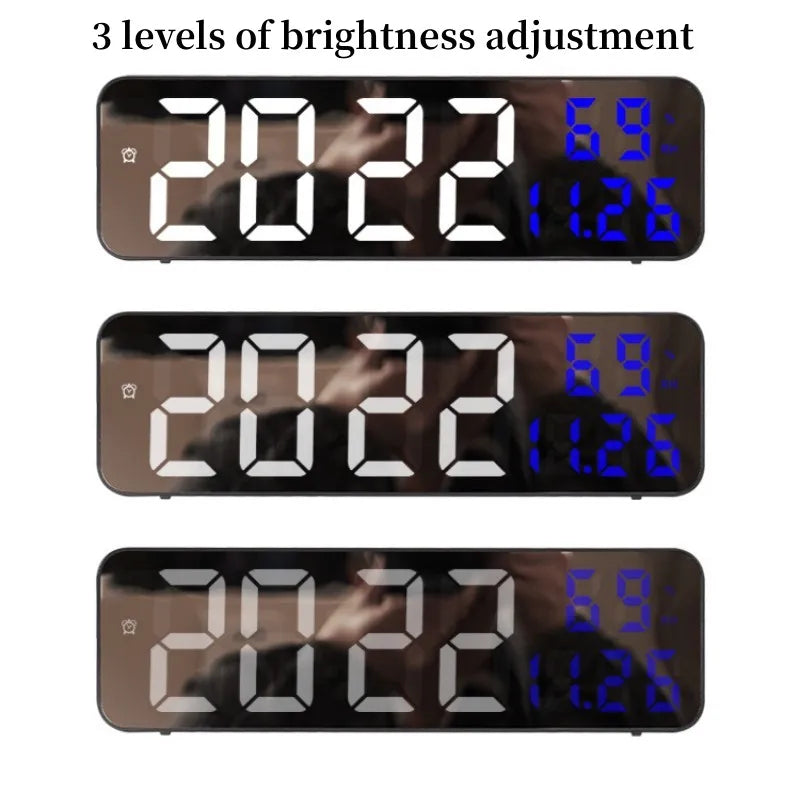 9-Inch LED Digital Wall Clock with Temperature, Snooze & USB