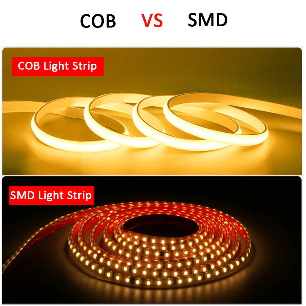 220V Waterproof COB LED Strip for Bedroom, Kitchen & Outdoor